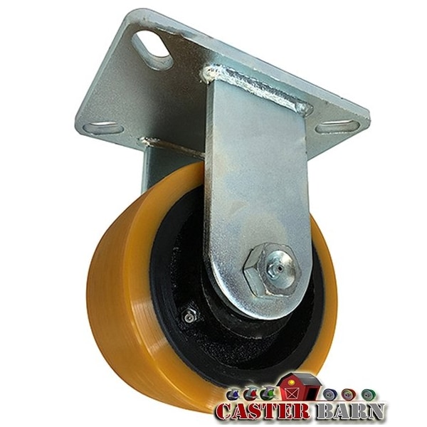 10"x3" Kingpinless Heavy Duty Rigid Caster, Super Poly on Iron Whee